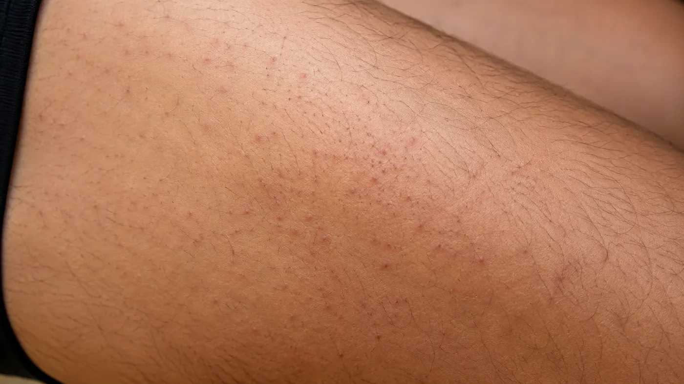 Antes: perna com pelos